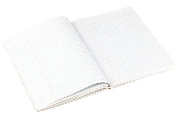 Open blank paper notebook