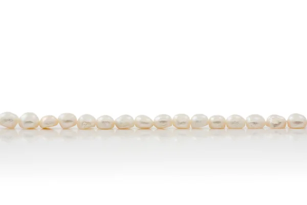 White pearls with reflection — Stock Photo, Image