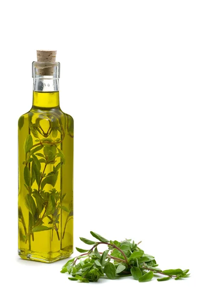 Majoran infundiertes Olivenöl — Stockfoto