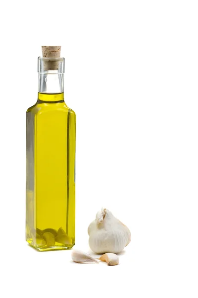 Fokhagyma, olíva olaj infúzióban — Stock Fotó