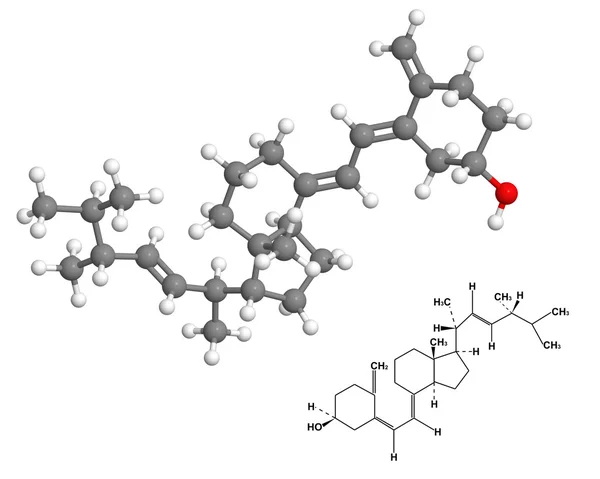 Molecola di vitamina D2 con formula chimica — Foto Stock