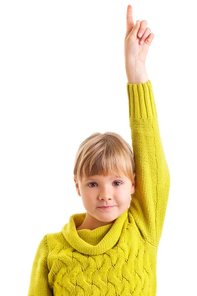 Chica levantando la mano — Foto de Stock