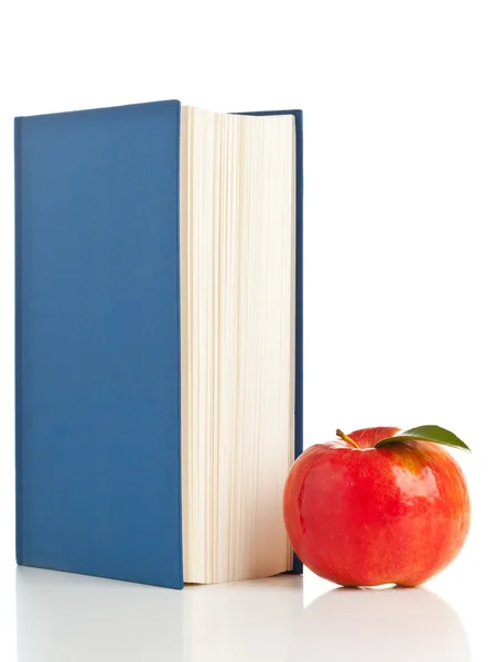 Buch mit Apfel — Stockfoto