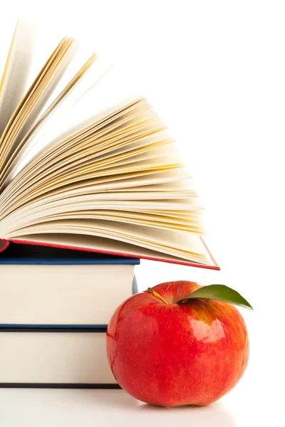 Books and apple — Stock Photo, Image