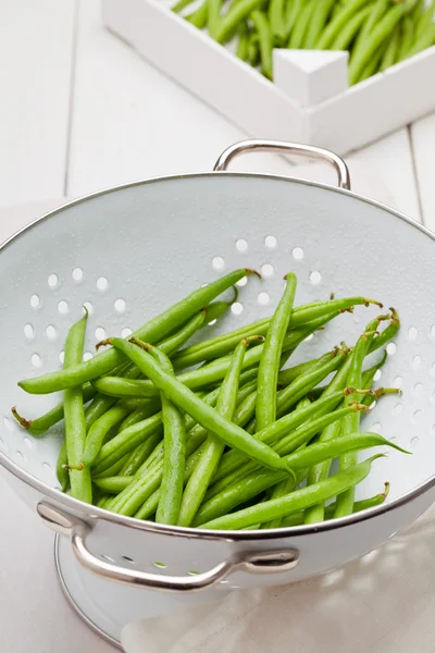 Organiczne pnąca fasola — Zdjęcie stockowe