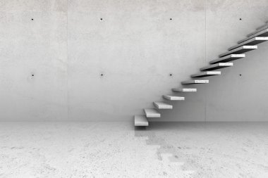 Concrete room with stairs clipart