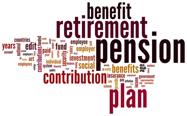 Pension and retirement tag cloud — Stock Photo, Image