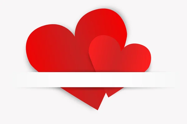 Twee rode papier harten — Stockfoto
