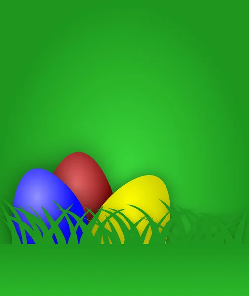 Tarjeta de huevo de Pascua con hierba — Foto de Stock