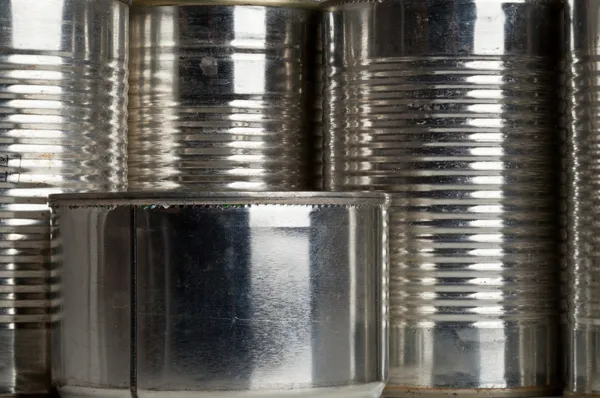 Aluminiumdosen aus nächster Nähe — Stockfoto