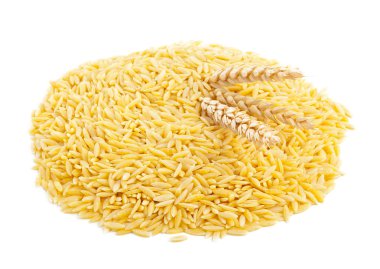 Raw durum wheat with wheat ears clipart