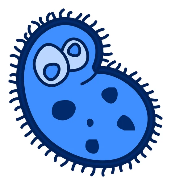 Синий мультяшный микроб — стоковое фото