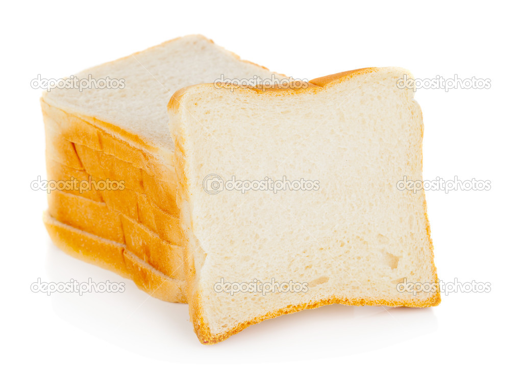 Raw toast bread slices