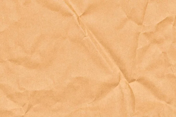 Brown Crumpled Textura Papel Fundo Modelo Macro Flat Lay Vista — Fotografia de Stock