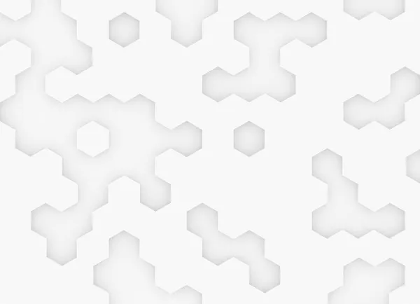 Modern Minimal Beyaz Rastgele Bal Peteği Altıgen Geometrik Desen Arkaplan — Stok fotoğraf