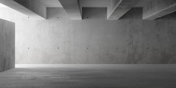 Abstrato Vazio Sala Concreto Moderno Com Iluminação Indireta Parede Lateral — Fotografia de Stock