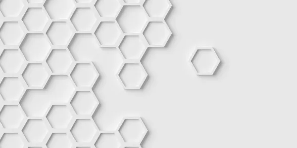 Moderne Minimale Witte Instel Honingraat Hexagon Geometrische Patroon Achtergrond Plat — Stockfoto