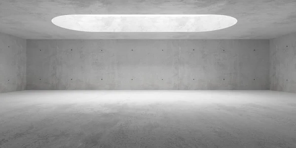 Leerer Moderner Abstrakter Betonraum Mit Licht Durch Ovale Deckenöffnung Und — Stockfoto