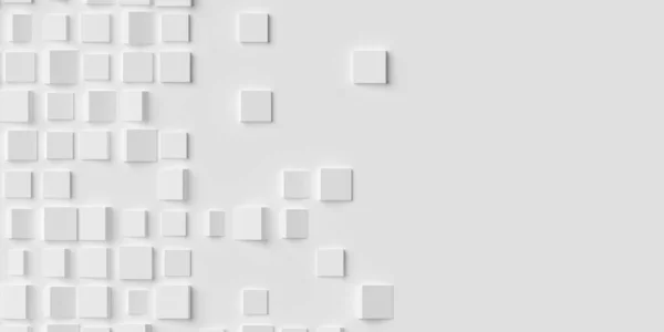 Losowy Obracać Skalować Mały Biały Sześcian Pudełko Blok Geometryczny Tło — Zdjęcie stockowe