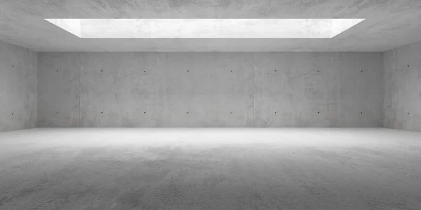 Leerer Moderner Abstrakter Betonraum Mit Licht Durch Rechteckige Deckenöffnung Und — Stockfoto