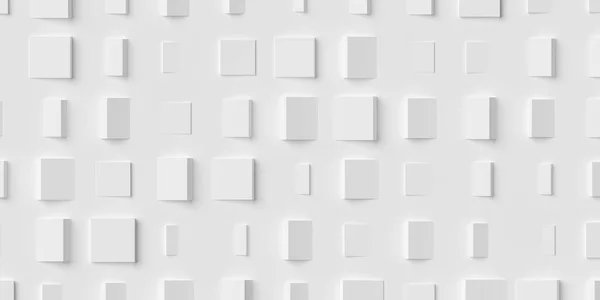Random Rotated Large White Cube Boxes Block Geometrical Background Wallpaper — Zdjęcie stockowe