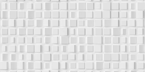 Zufällig Gedreht Viele Kleine White Cube Boxen Block Geometrischen Hintergrund — Stockfoto