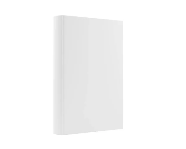 Ενιαία Λευκό Κενό Πρότυπο Βιβλίο Mock Στέκεται Λευκό Φόντο Αντίγραφο — Φωτογραφία Αρχείου
