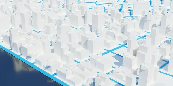 Абстрактно Белый Современный Городской Архитектурный Дизайн Городского Фона Береговой Линией — стоковое фото