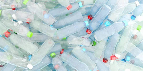 Büyük Miktarda Boş Plastik Şişe Atık Çöp Veya Çevre Kirliliği — Stok fotoğraf