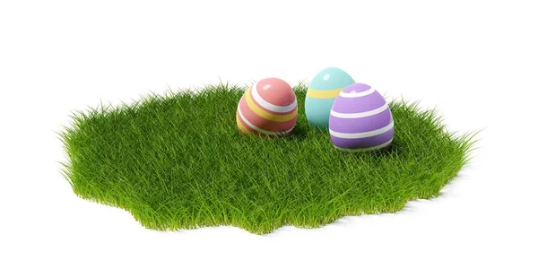 Beyaz Arka Planda Izole Edilmiş Yumurtaları Olan Düzensiz Dairesel Yeşil — Stok fotoğraf