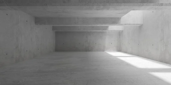 Sala Paredes Hormigón Moderno Vacío Abstracto Con Luz Superior Vigas — Foto de Stock