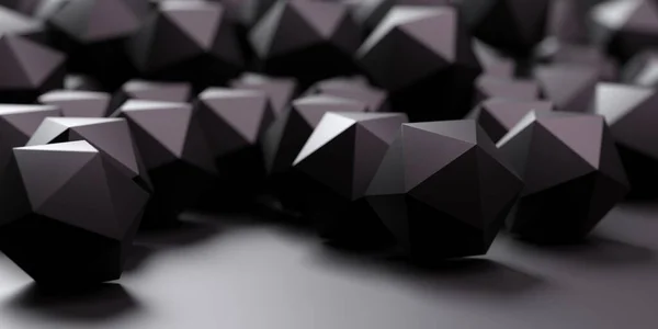 Άλμα Της Χαμηλής Πολυ Γεωμετρίας Σφαίρα Primitives Icosahedrons Σκούρο Φόντο — Φωτογραφία Αρχείου
