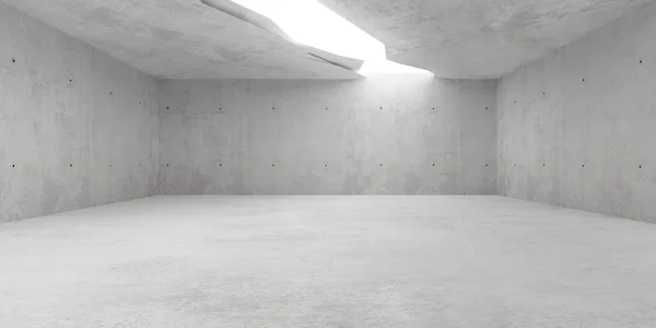 Sala Concreto Abstrata Moderna Vazia Com Abertura Teto Irregular Aleatória Fotos De Bancos De Imagens