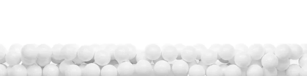 Panorama White Golf Ball Border Isolated White Background Copy Space — Fotografia de Stock