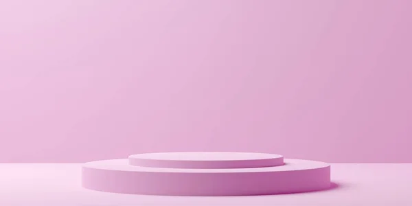 Пастельно Розовый Пустой Blank Dais Подиум Платформа Бланковом Фоне Презентация — стоковое фото