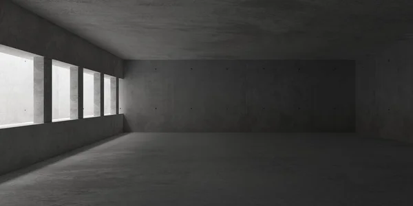 Abstraktní Prázdná Moderní Betonová Místnost Nepřímým Osvětlením Vnitřní Stěnou Hrubou — Stock fotografie