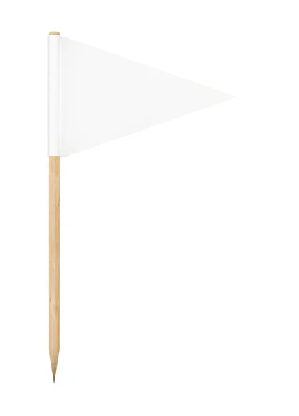 Large Arrow Triangle Shaped Toothpick Paper Flag Wooden Pole Isolated — Stockfoto