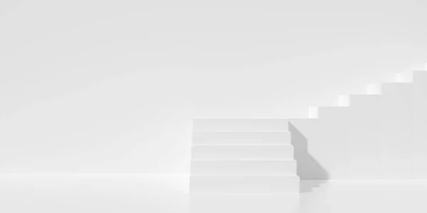 Corner Stairway Steps Going Corner White Wall Background Business Achievement — 스톡 사진