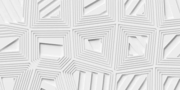 Offset White Organic Distorted Rectangle Shapes Geometrical Background Wallpaper Banner — Photo