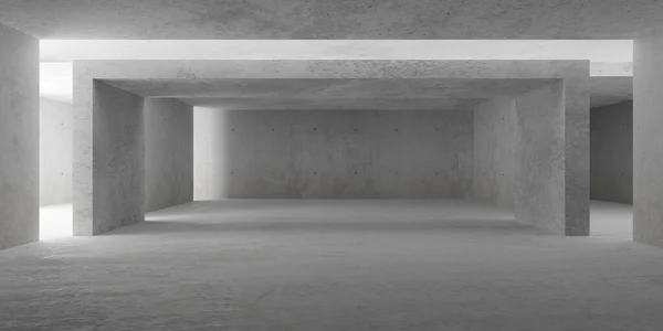 Abstract Large Empty Modern Concrete Room Indirect Light Center Concrete — Photo