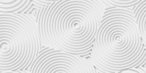 Offset White Organic Circular Lines Circle Shapes Geometrical Background Wallpaper — Foto de Stock