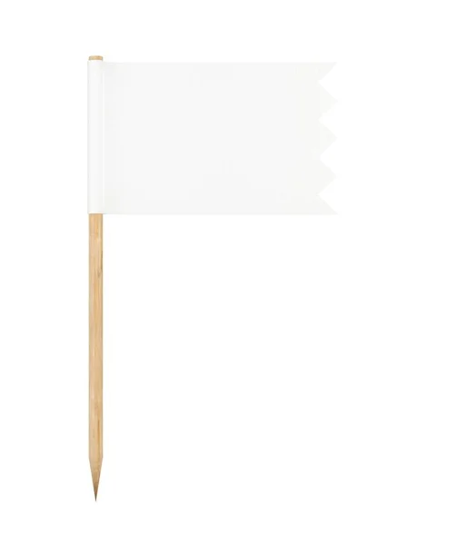 Narrow Zig Zag Edge Rectangle Shaped Toothpick Paper Flag Wooden — Stock Photo, Image