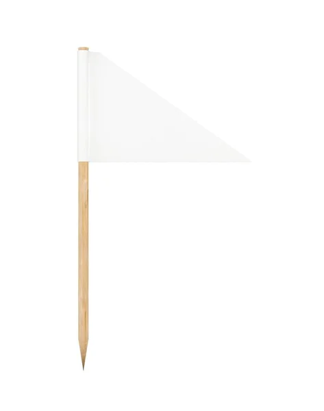 Bandeira Papel Palito Forma Triângulo Borda Superior Inclinada Com Poste — Fotografia de Stock