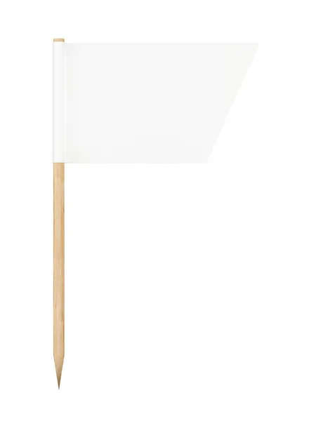 Inset Triangle Cut Rectangle Shaped Toothpick Paper Flag Wooden Pole — 스톡 사진