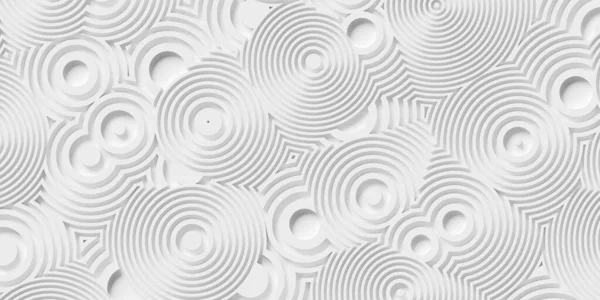 Offset White Organic Small Puddle Shaped Circular Lines Circle Shapes — Stockfoto