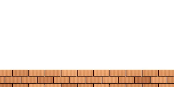 Masonry Bricks Wall Border Edge Frame Bottom Isolated White Background — Fotografia de Stock