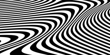 Soyut siyah ve beyaz tek renkli çizgili çizgili çizgi arka plan şablonu, 3 boyutlu illüstrasyon