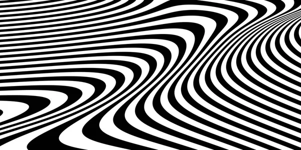 Abstraktes Schwarz Weiß Monochrom Förmiges Streifenmuster Hintergrundvorlage Illustration — Stockfoto