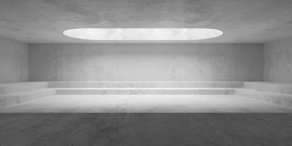 Grande Pièce Abstraite Vide Moderne Béton Avec Ouverture Plafond Ovale — Photo