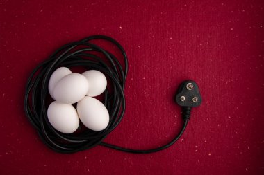 Paskalya yumurtaları elektrik telinde